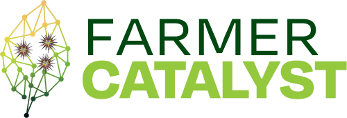 farmer catalyst logo The Farmer Catalyst symbol is a leaf of connected nodes. The nodes are the connections between farmers, technology providers, researchers, buyers and funders. The sparks are the moments when those connections produce something — a tool that works, a market